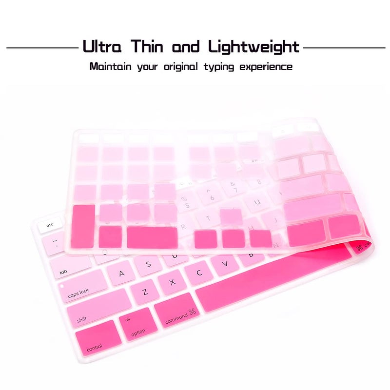 HRH Ombre Pink Silicone Keyboard Skin Cover for iMac Wired USB Full Size Keyboard with Numeric Keypad A1243(G6 MB110LL/B and MB110LL/A) - Image 4